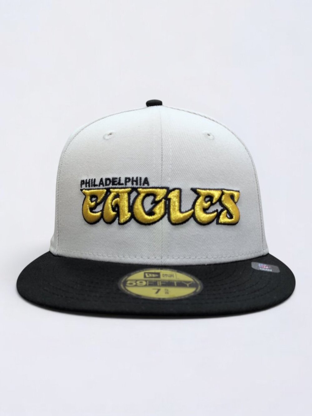 Philadelphia Eagles Hat Cap Fitted 7-5/8 Tan Black Gold 59FIFTY New Era NFL NEW